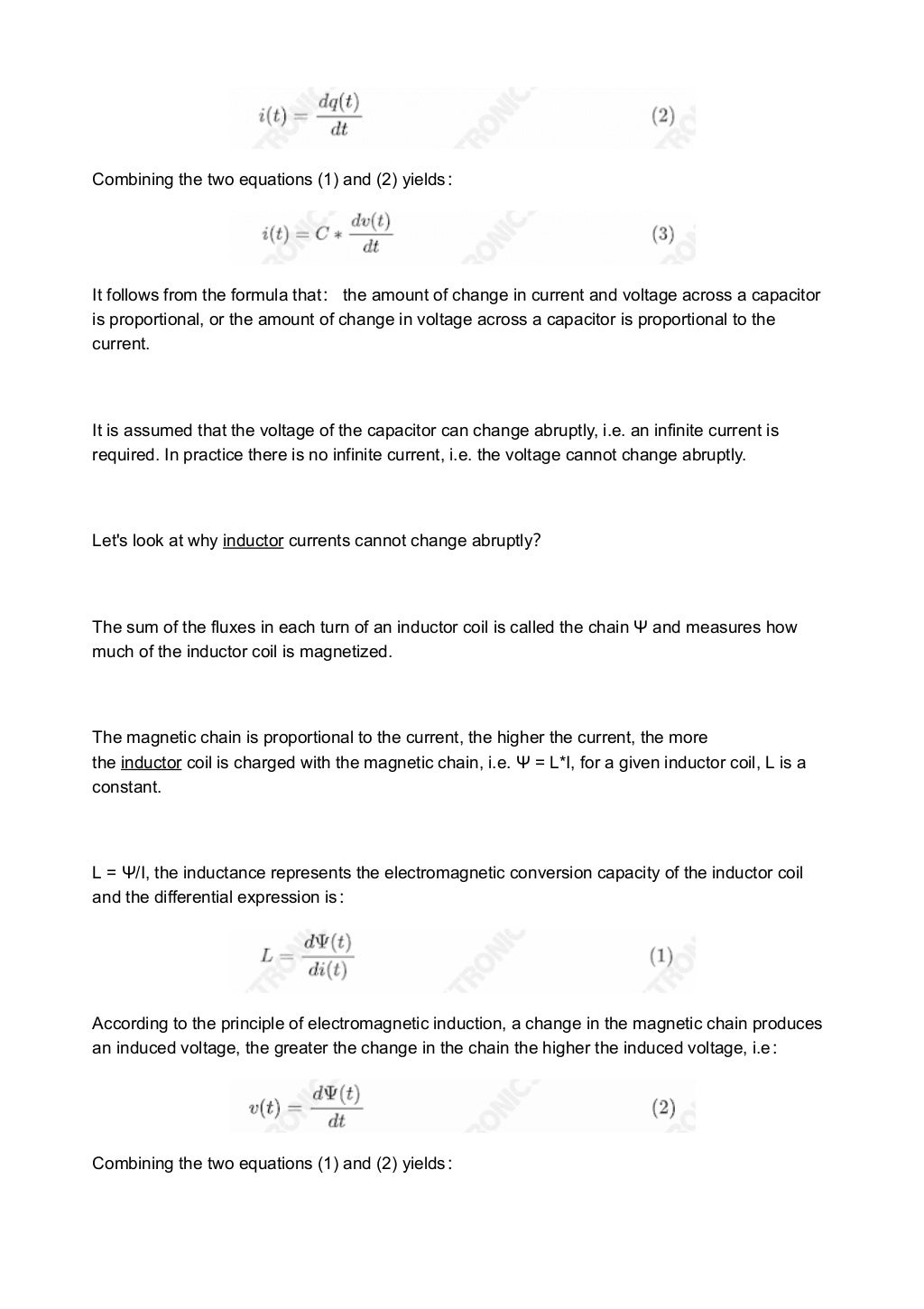 Why doesn't capacitor voltage and inductor current allow sudden changes