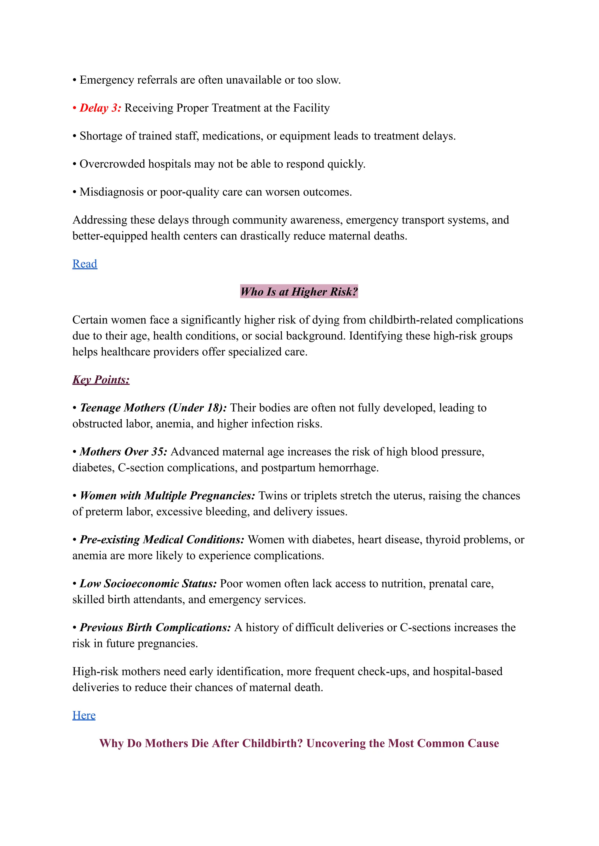 Why Do Mothers Die After Childbirth_ Uncovering the Most Common Cause | PDF