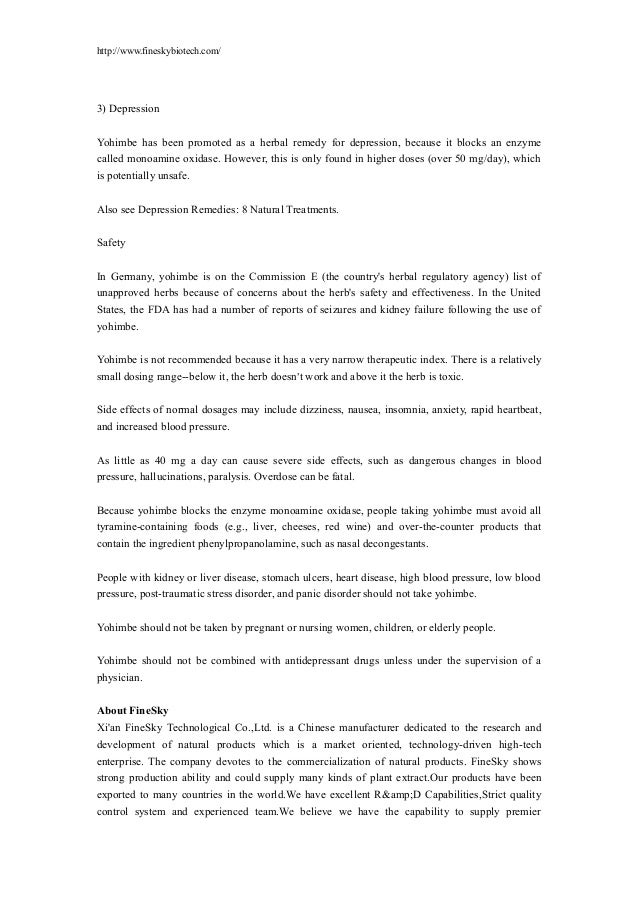 Yohimbe bark extract health benefits