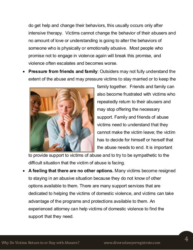 Why Do Victims Return to or Stay with Abusers?