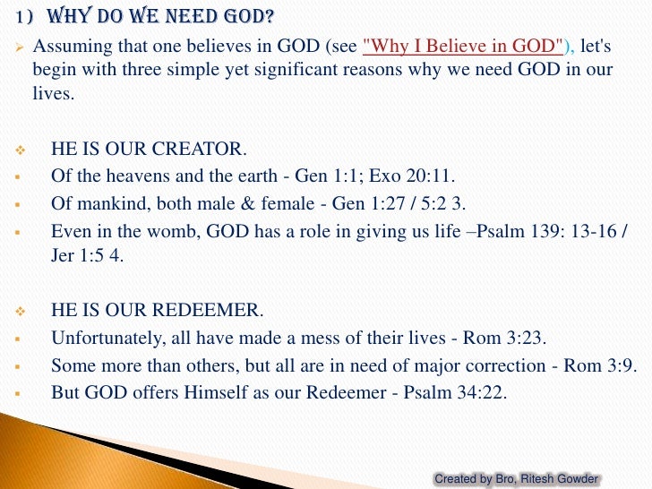 Why Do We Need God?