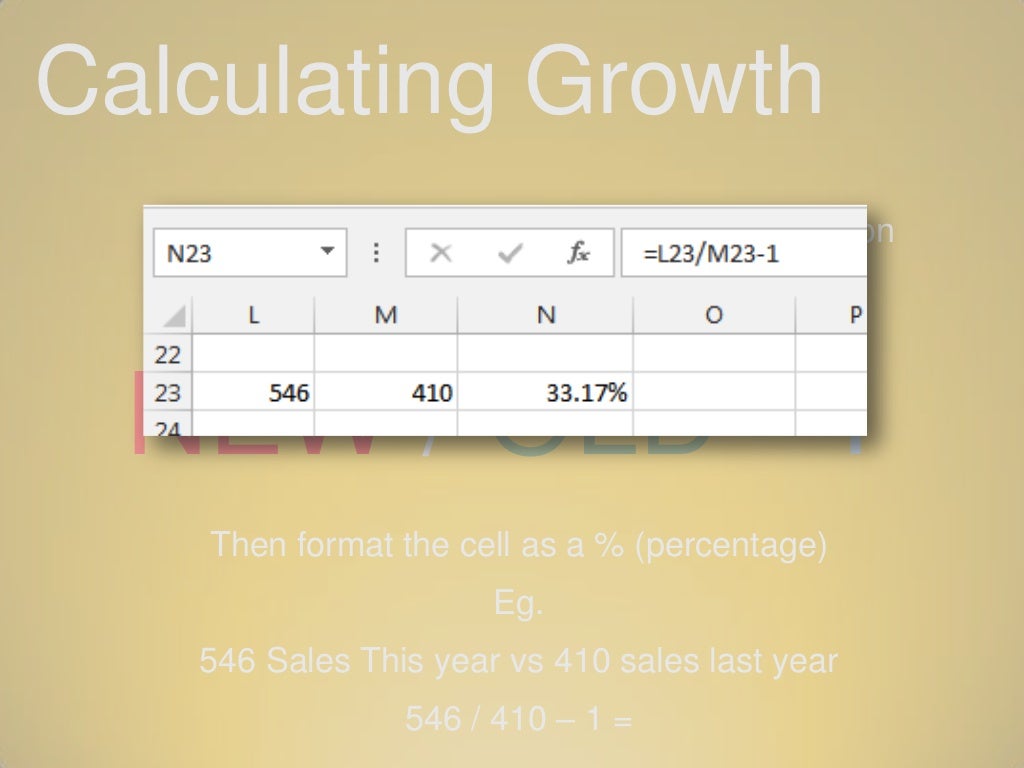 Calculating Growth Simple formula to