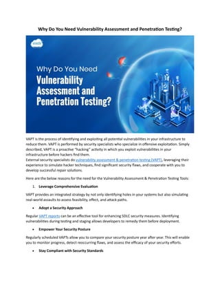 Is Your Business Safe from Cyber Threats? VAPT Can Help! | PDF