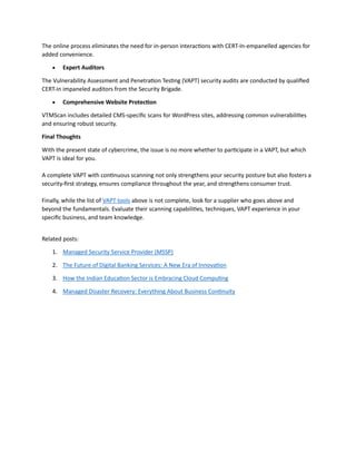 Is Your Business Safe from Cyber Threats? VAPT Can Help! | PDF
