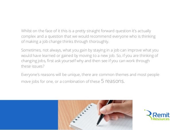 reasons to change jobs