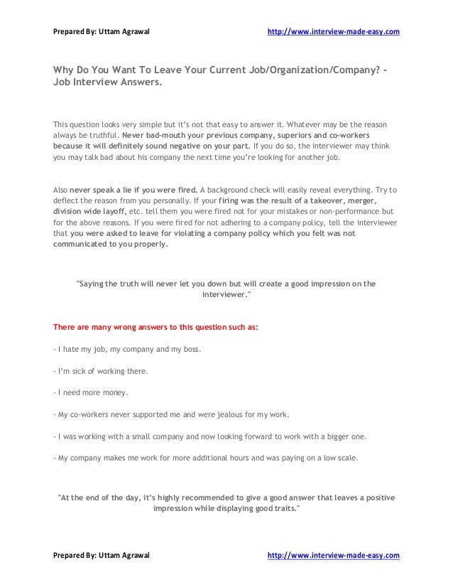 Why Do You Want To Leave Your Current Job Organization Company Why Do You Want To Leave Your Current Job