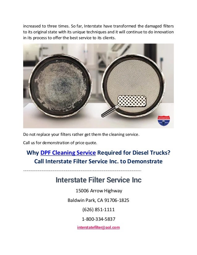 Why dpf cleaning service required for diesel trucks call interstate