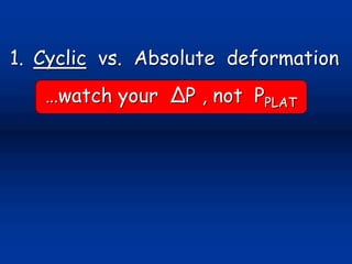 1. Cyclic vs. Absolute deformation
…watch your ∆P , not PPLAT
 