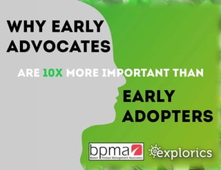 Why Early
Advocates

are 10x more important than

Early
Adopters

 