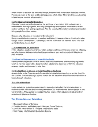 Why Education is Important | PDF