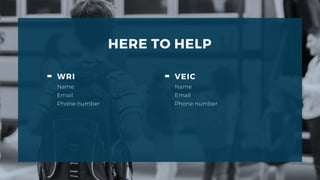 HERE TO HELP
WRI
Name
Email
Phone number
VEIC
Name
Email
Phone number
 