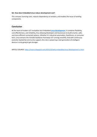 Why Embedded Linux Development is the Backbone of IoT Innovation | PDF