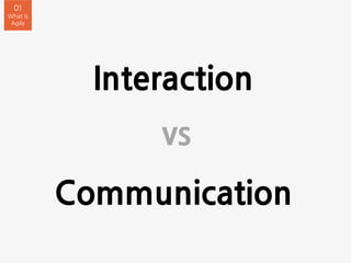 Interaction
01
What Is
Agile
Communication
vs
 