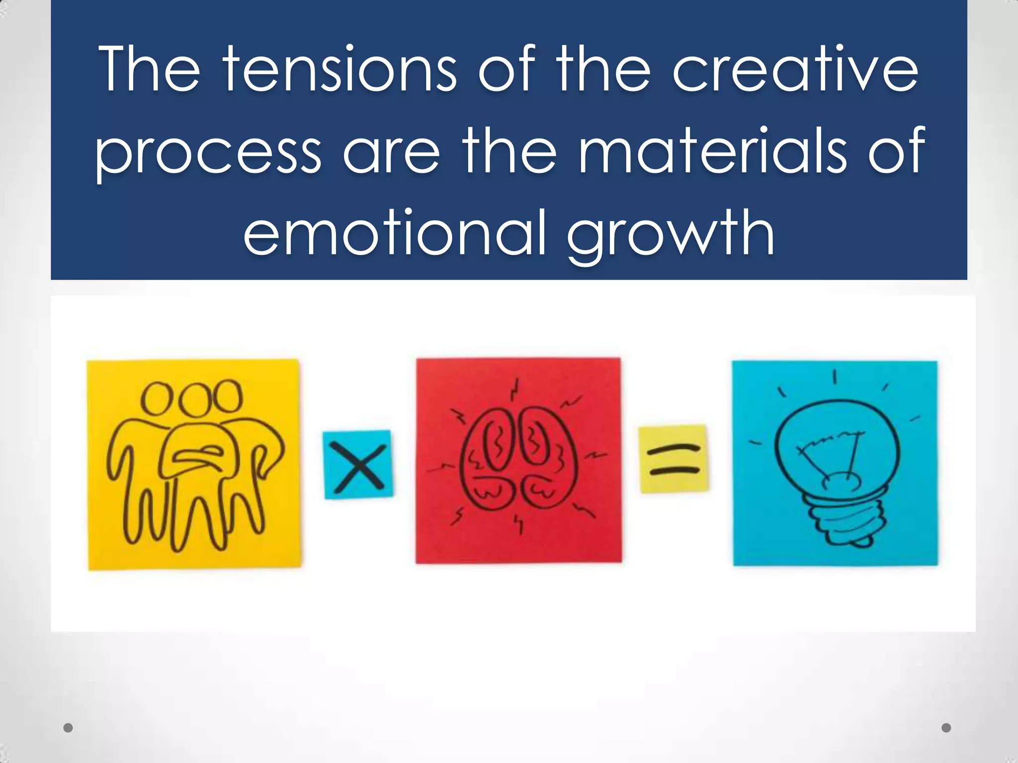 The tensions of the creative
process are the materials of
emotional growth

 