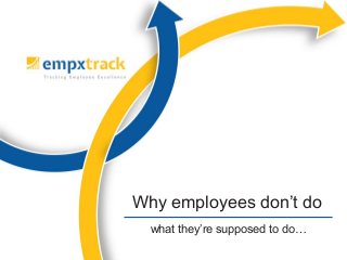 what they’re supposed to do…
Why employees don’t do
 