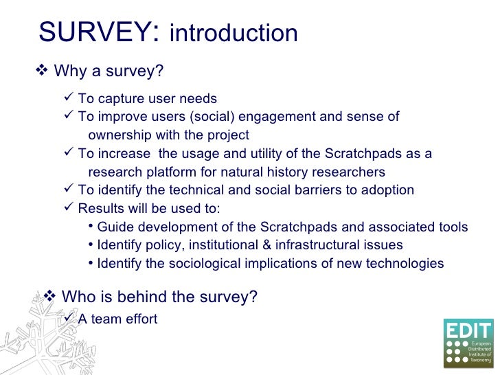 Survey introduction sample for students image