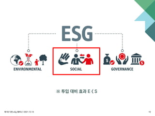 제1회 다현 eSg 웨비나 l 2021.12.14 10
※ 투입 대비 효과 E < S
 