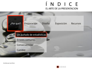 Í N D I C E
                                                    EL ARTE DE LA PRESENTACION




               ¿Por qué?   ...