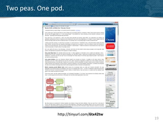 Two peas. One pod.




               http://tinyurl.com/6tx42tw
                                            19
 