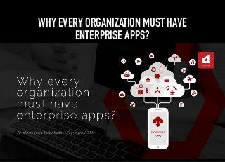 WHY EVERY ORGANIZATION MUST HAVE
ENTERPRISE APPS?
 