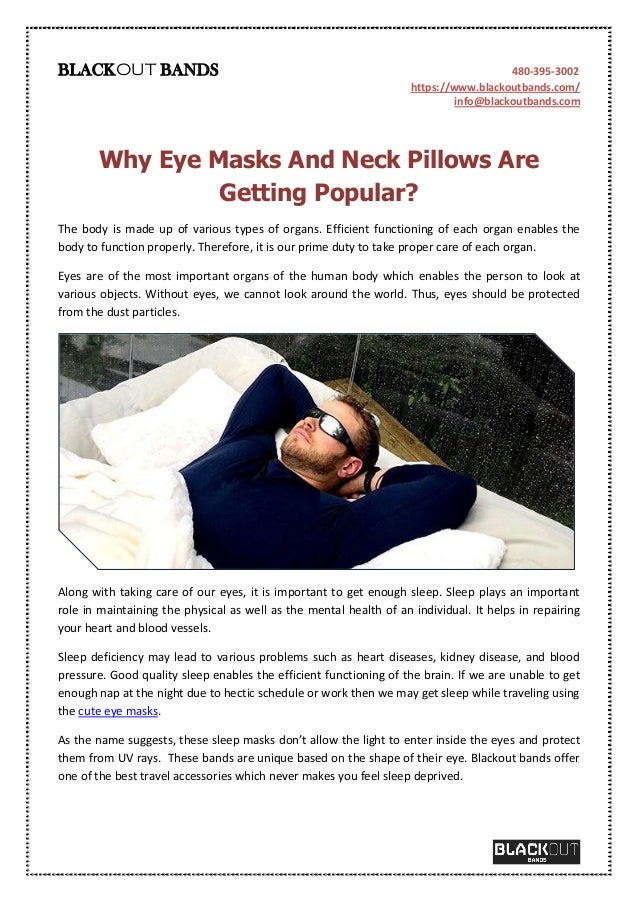 Why Eye Masks And Neck Pillows Are Getting Popular