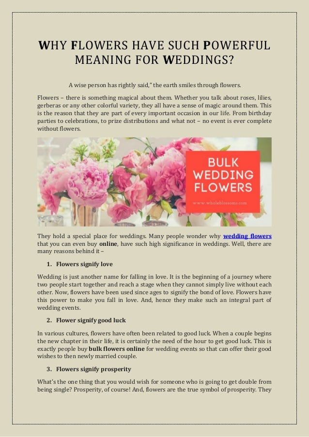 Why Flowers Have Such Powerful Meaning For Weddings