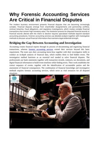 Why Forensic Accounting Services Are Critical in Financial Disputes.docx