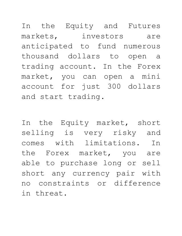 Is forex better than stock market