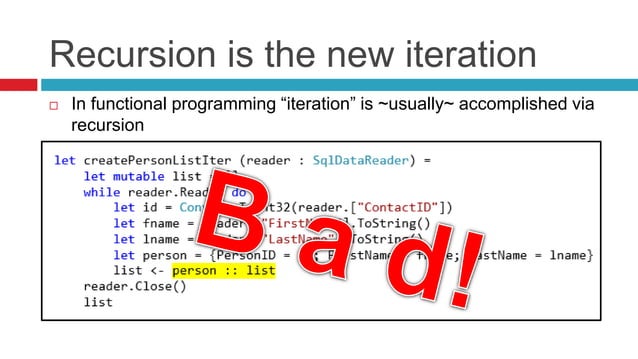 Why functional programming in C# & F# | PPT