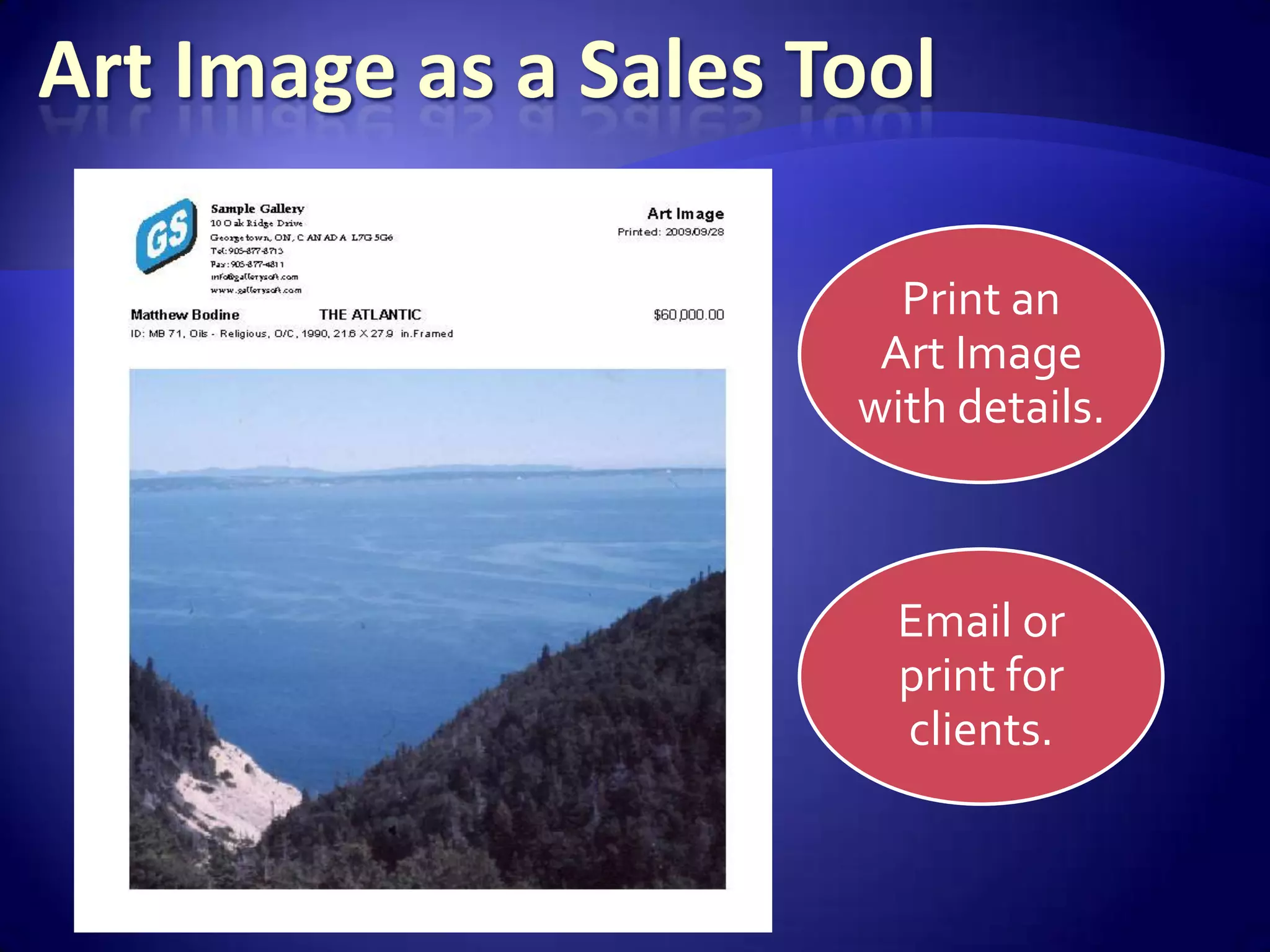 Art Image as a Sales Tool