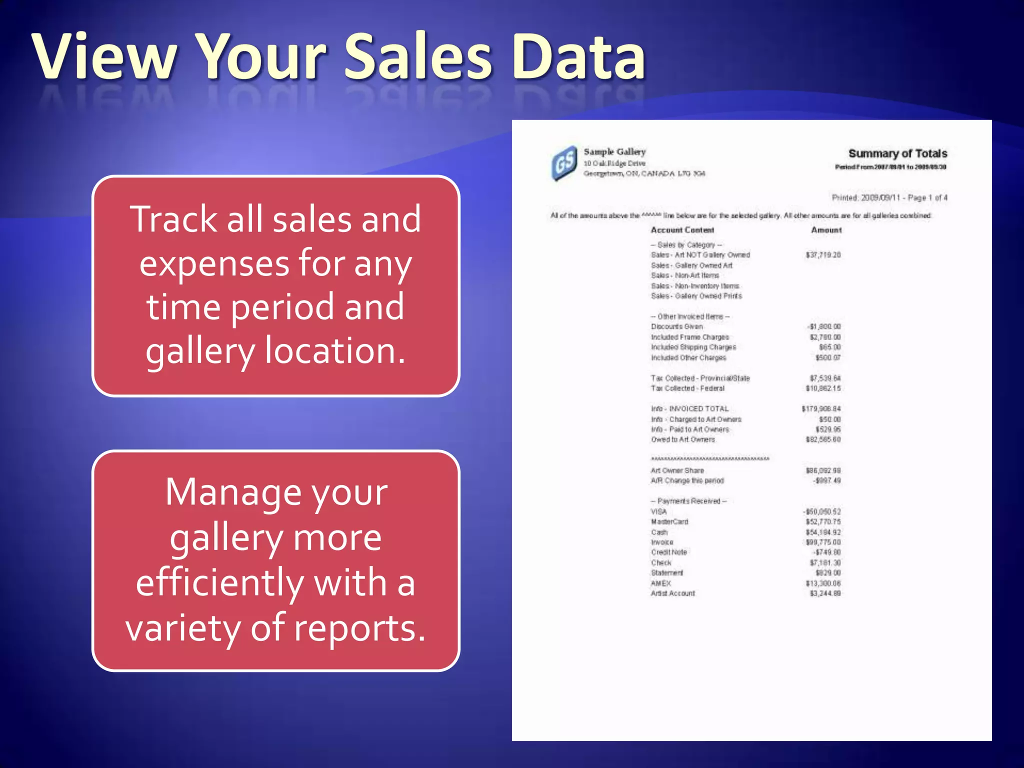 View Your Sales Data