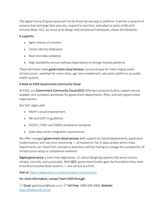 Why GCC is important for Government - ESDS Software solution | PDF