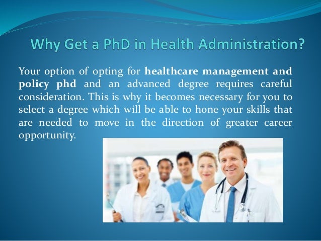 phd for healthcare administration