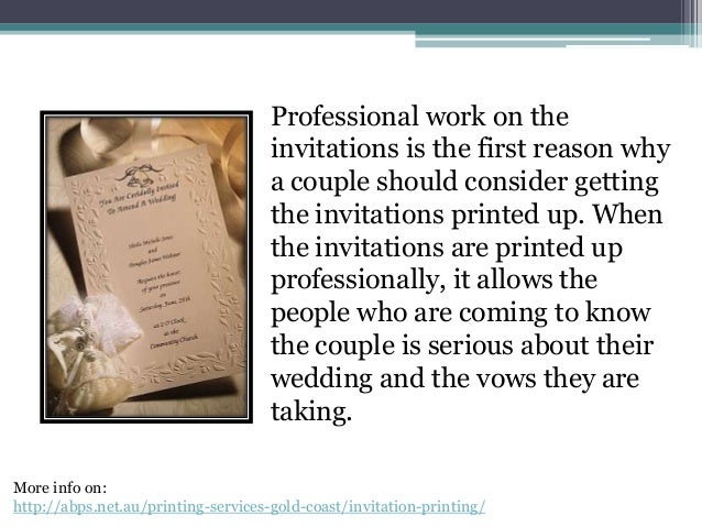 why get wedding invitations printed