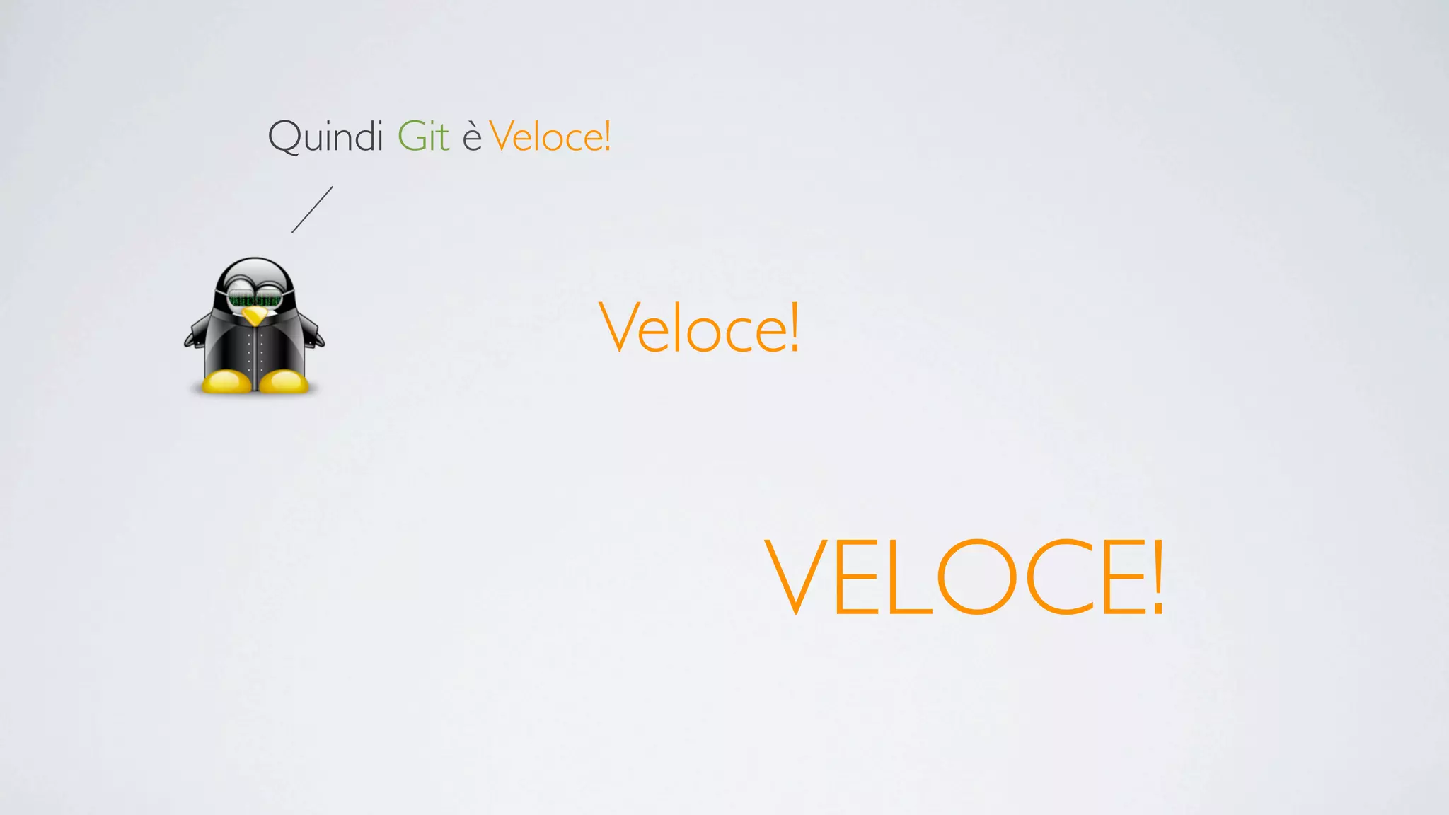 Quindi Git è Veloce!



                   Veloce!


                        VELOCE!
 