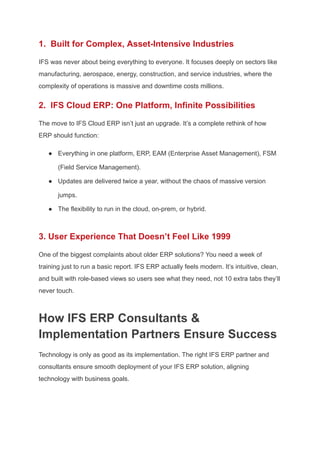 Why Global Enterprises Are Migrating from Legacy ERP to IFS Cloud ERP | PDF