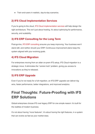 Why Global Enterprises Are Migrating from Legacy ERP to IFS Cloud ERP | PDF