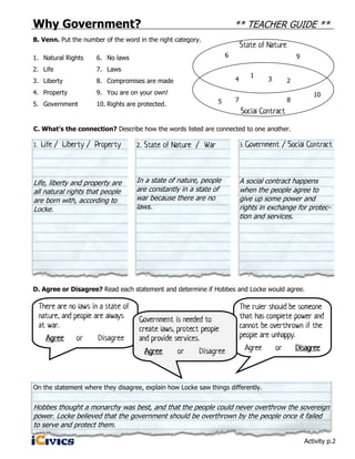 Icivics why government worksheet answers