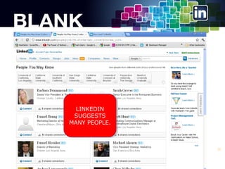 LINKEDIN
LINKEDIN
SUGGESTS
SUGGESTS
MANY PEOPLE.
MANY PEOPLE.

25

 