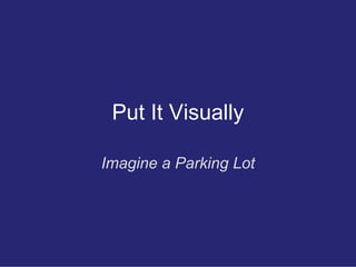 Put It Visually

Imagine a Parking Lot
 
