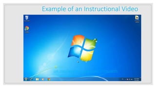 Example of an Instructional Video
Link: https://www.youtube.com/watch?v=Slh8D1phPfc
 