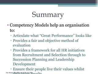 Why Competency Model Why have a competency model | PPT
