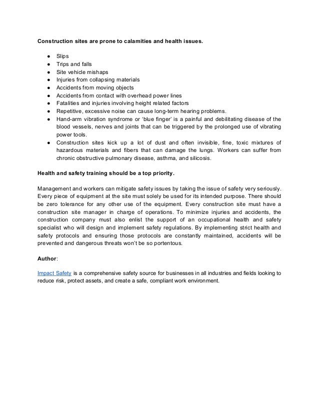 Why health and safety training important in construction