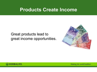 Products Create Income



Great products lead to
great income opportunities.
 