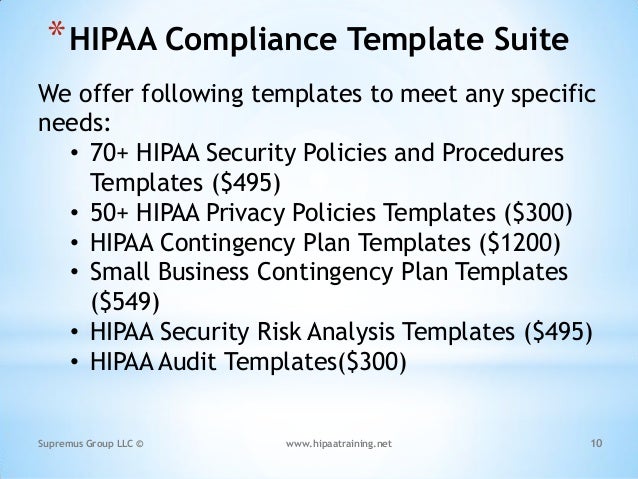 hipaa privacy policy templates