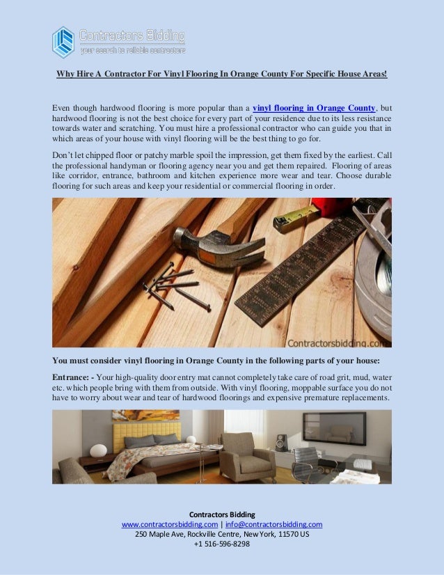 Why Hire A Contractor For Vinyl Flooring In Orange County For Specifi