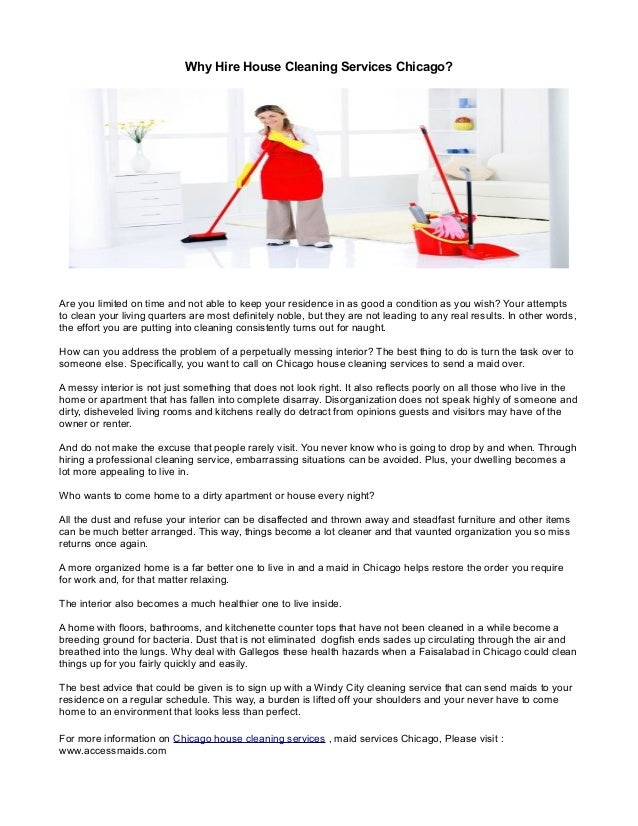 Why Hire House Cleaning Services Chicago?