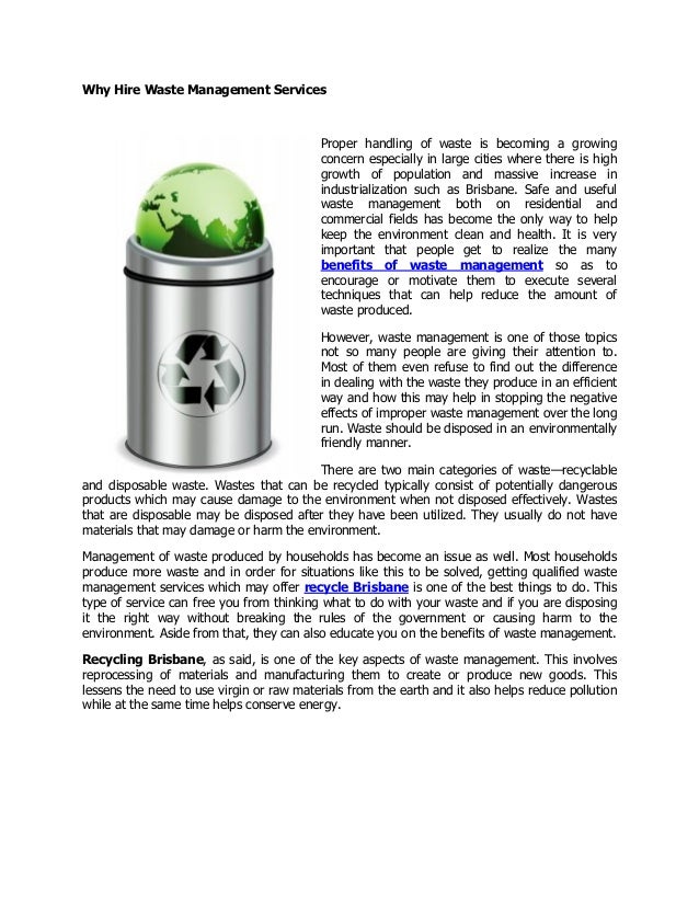 Why hire waste management services