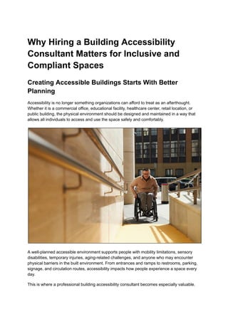 Why Hiring a Building Accessibility Consultant Matters for Inclusive ...