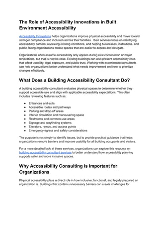 Why Hiring a Building Accessibility Consultant Matters for Inclusive ...